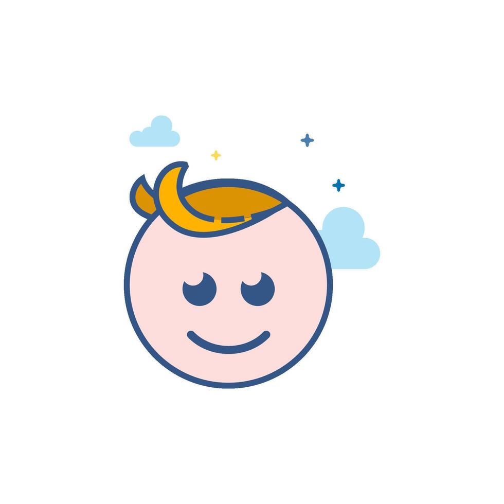 Newborn baby icon flat color style vector illustration