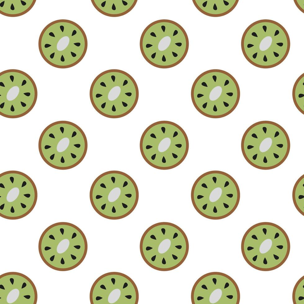 Seamless pattern with kiwi. Summer fruit print design for postcard, wrapping paper, textile, wallpaper. Vector flat illustration.