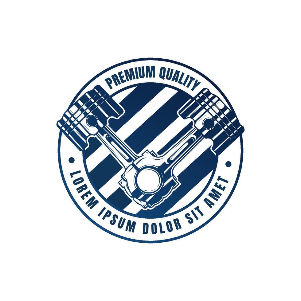Automotive piston workshop service logo design Vintage emblem. motorcycle repair service engine tune up icon symbol illustration. vector