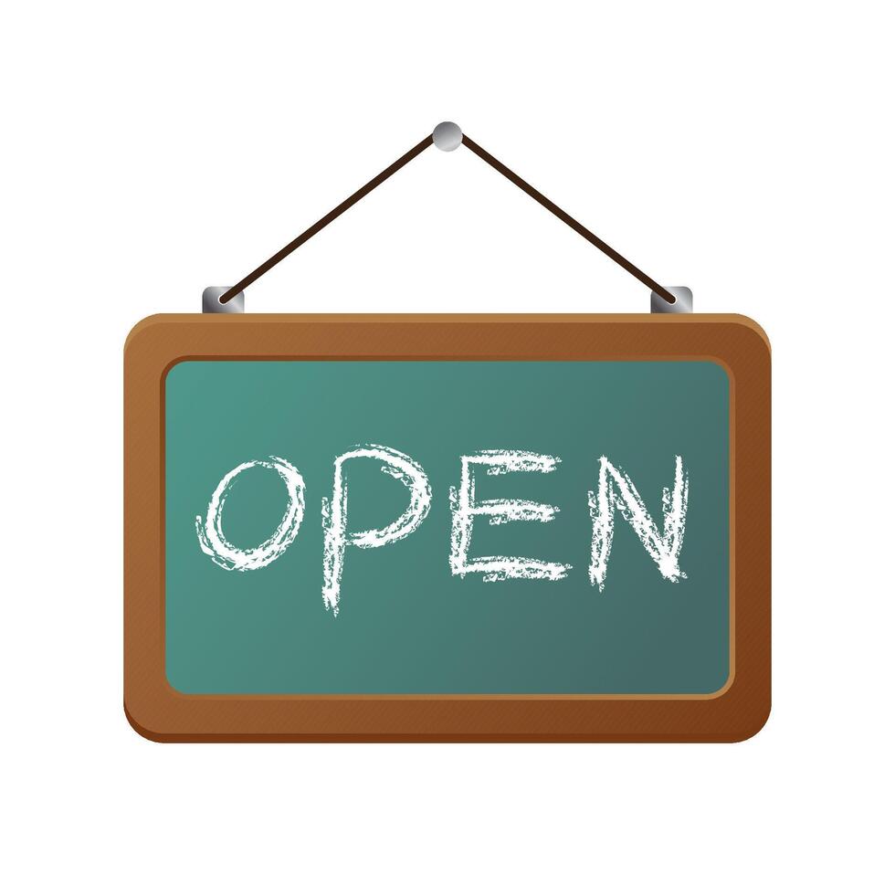 Open sign icon in color. Cafe restaurant shop vector