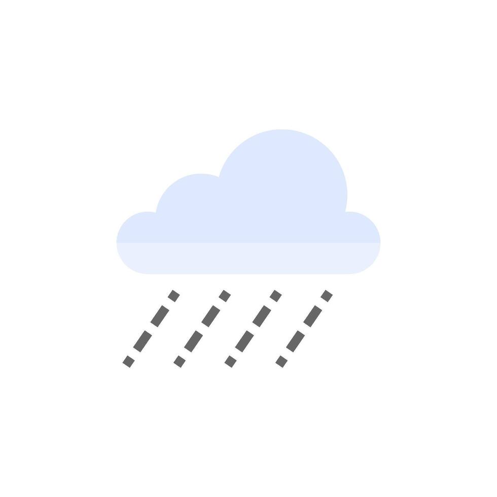 Rain cloud icon in flat color style. Season forecast vector