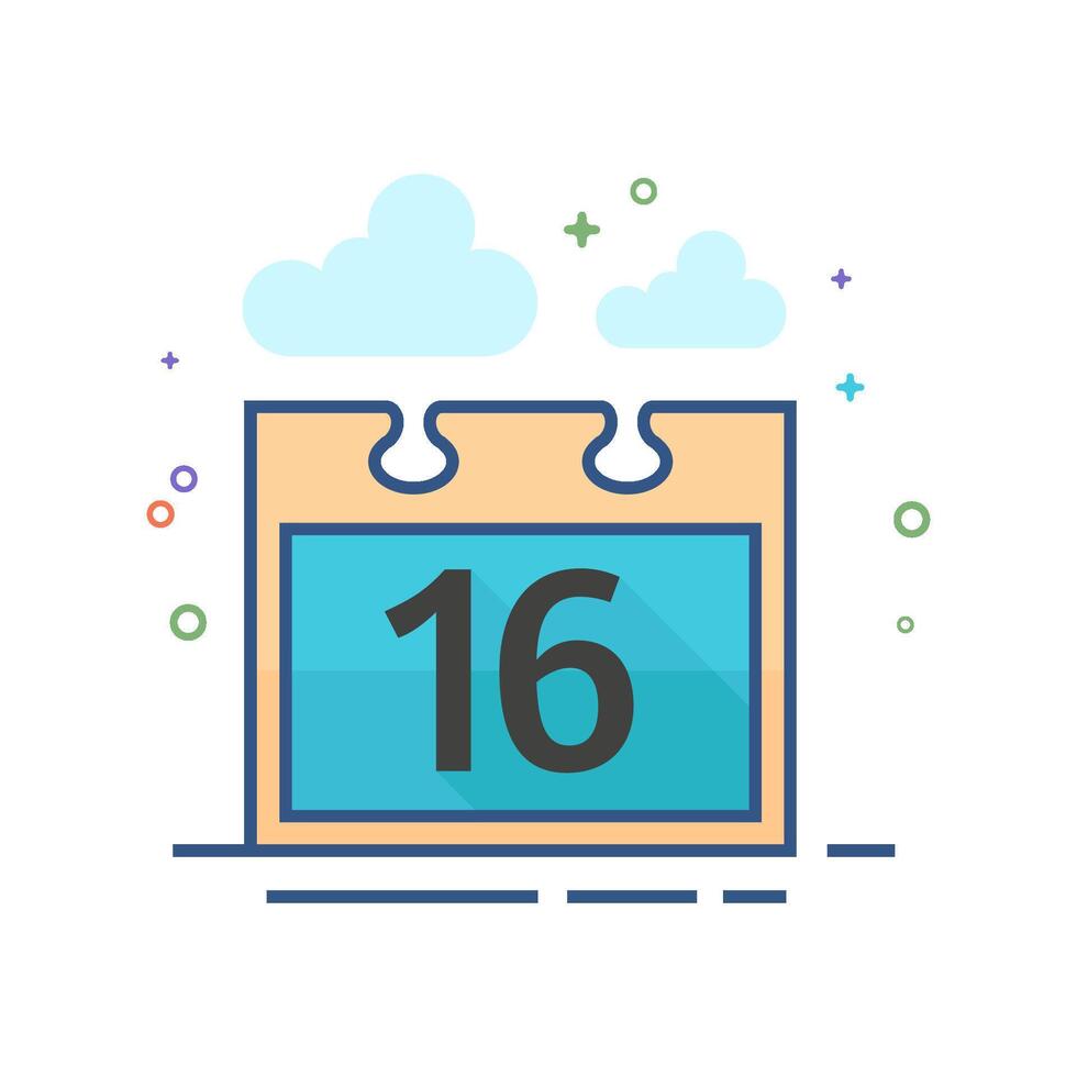 Calendar icon flat color style vector illustration