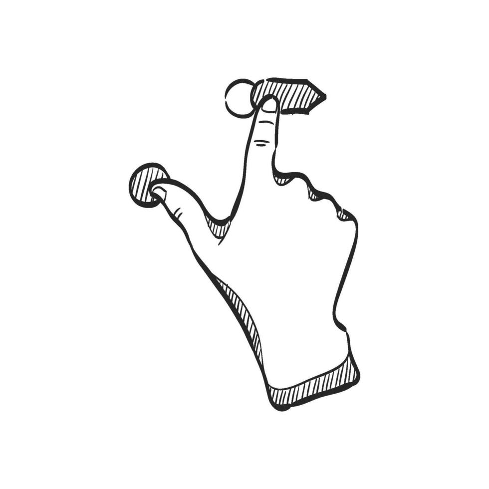 Hand drawn sketch icon touchpad gesture vector