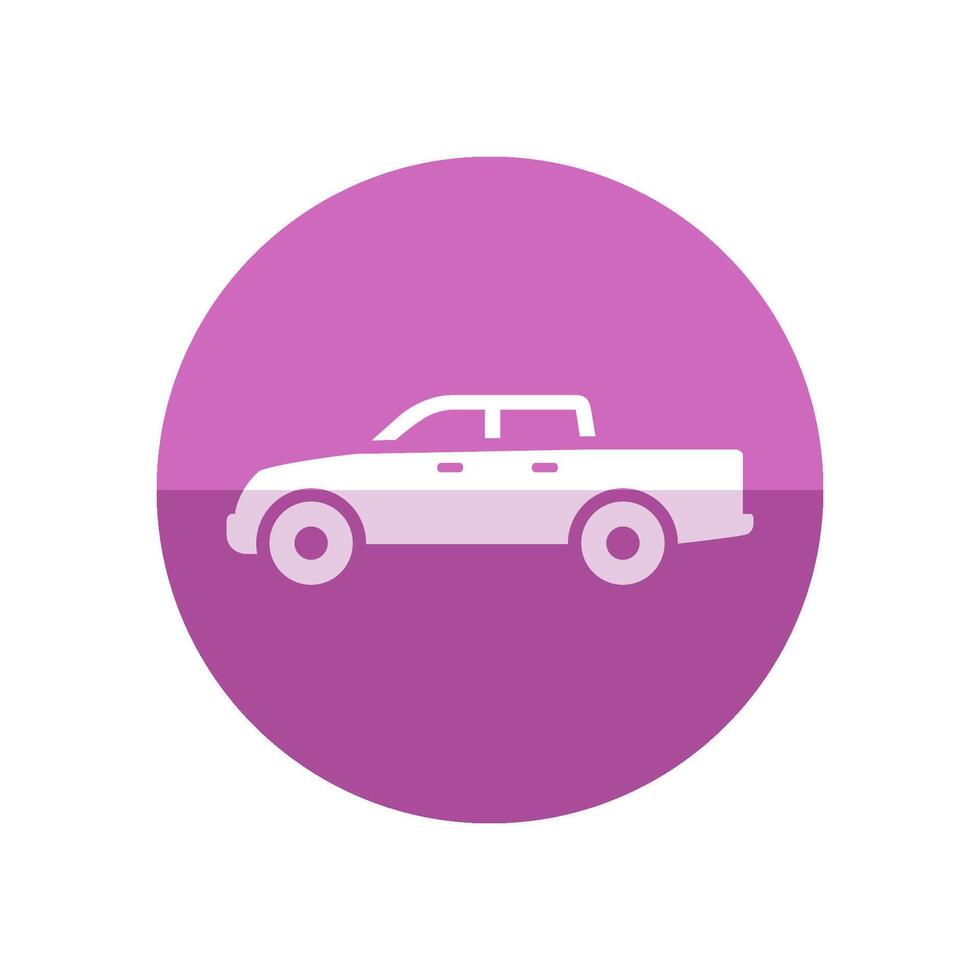 Car icon in flat color circle style. Truck, double cabin, 4x4, 4 wheel driver vector