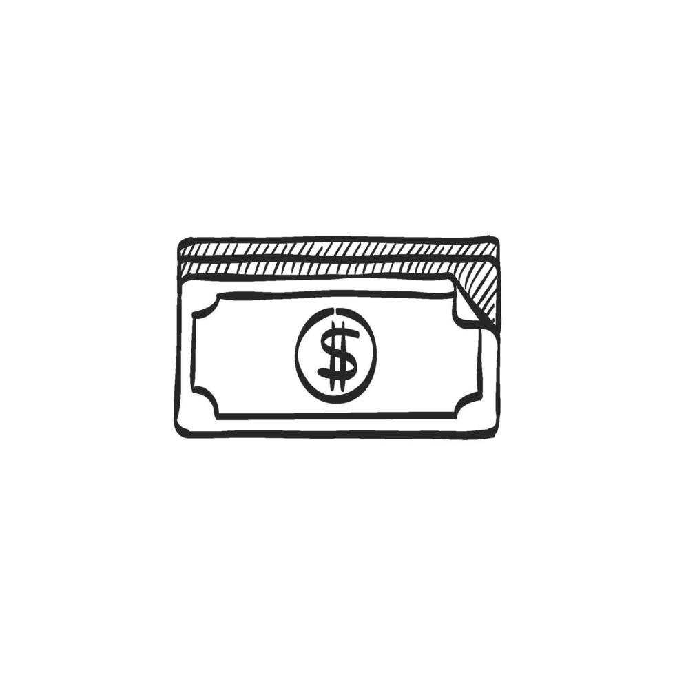 mano dibujado bosquejo icono dinero vector