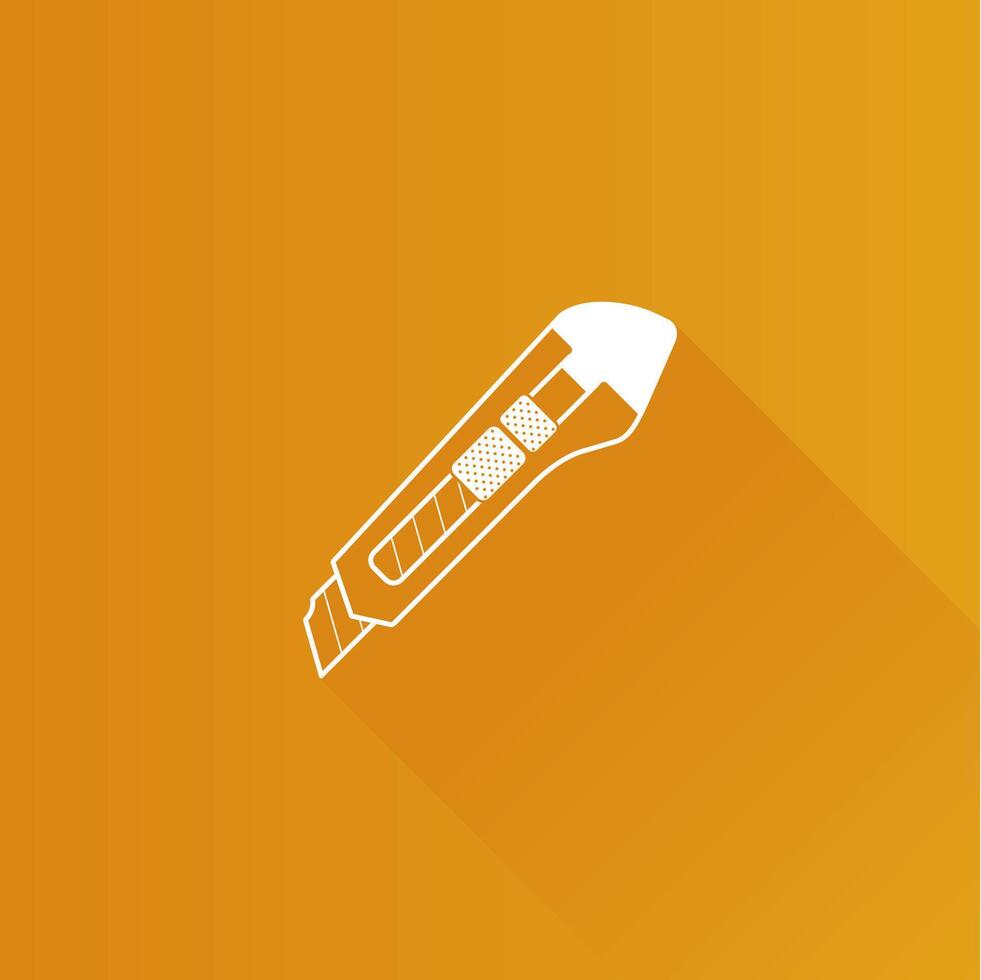 Knife flat color icon long shadow vector illustration