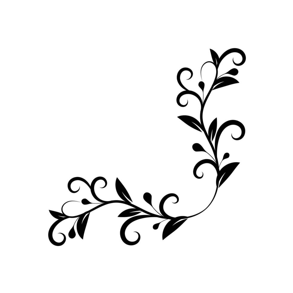 Floral flourish vector ornament design.