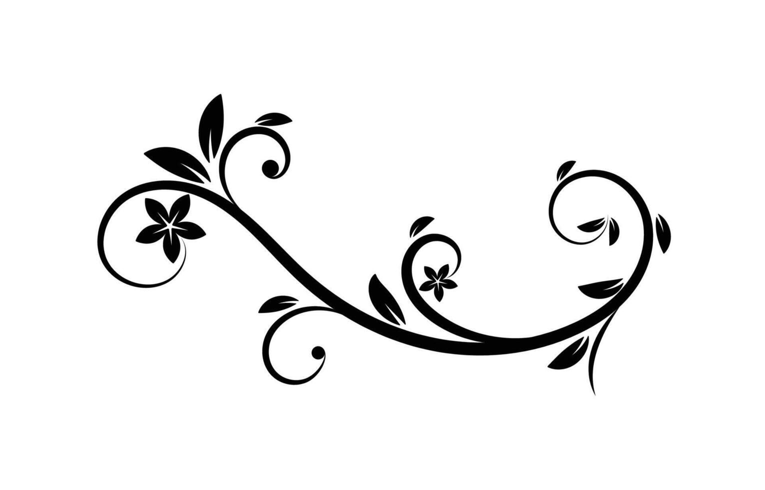 Floral flourish vector ornament design.