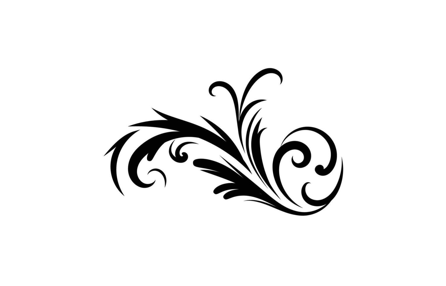 Floral flourish vector ornament design.