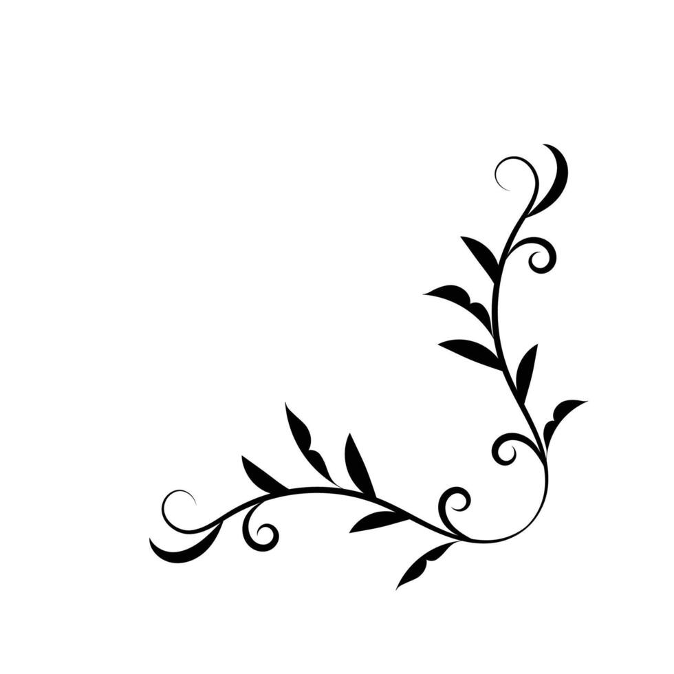 Floral flourish vector ornament design.