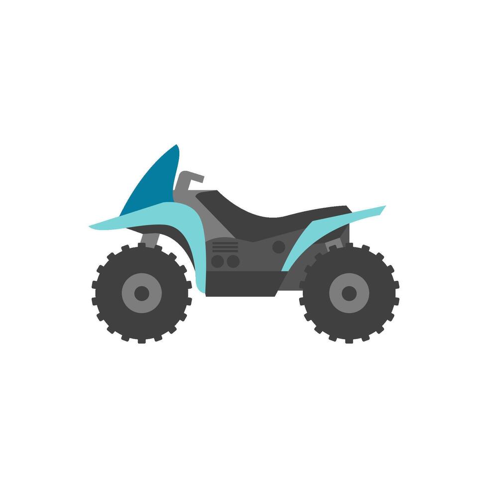 All terrain vehicle icon in flat color style. Rally offroad desert extreme sport outdoor vector