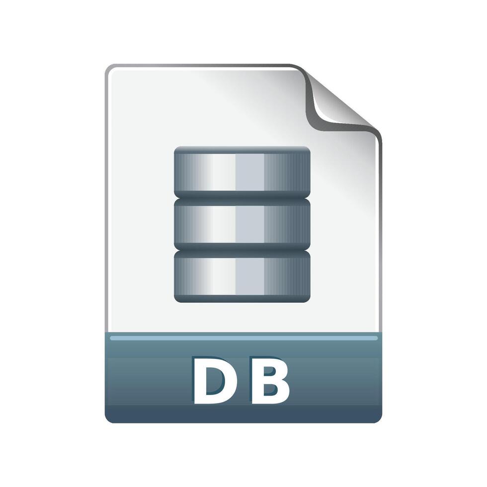 DB File format icon in color. Extension database queries vector