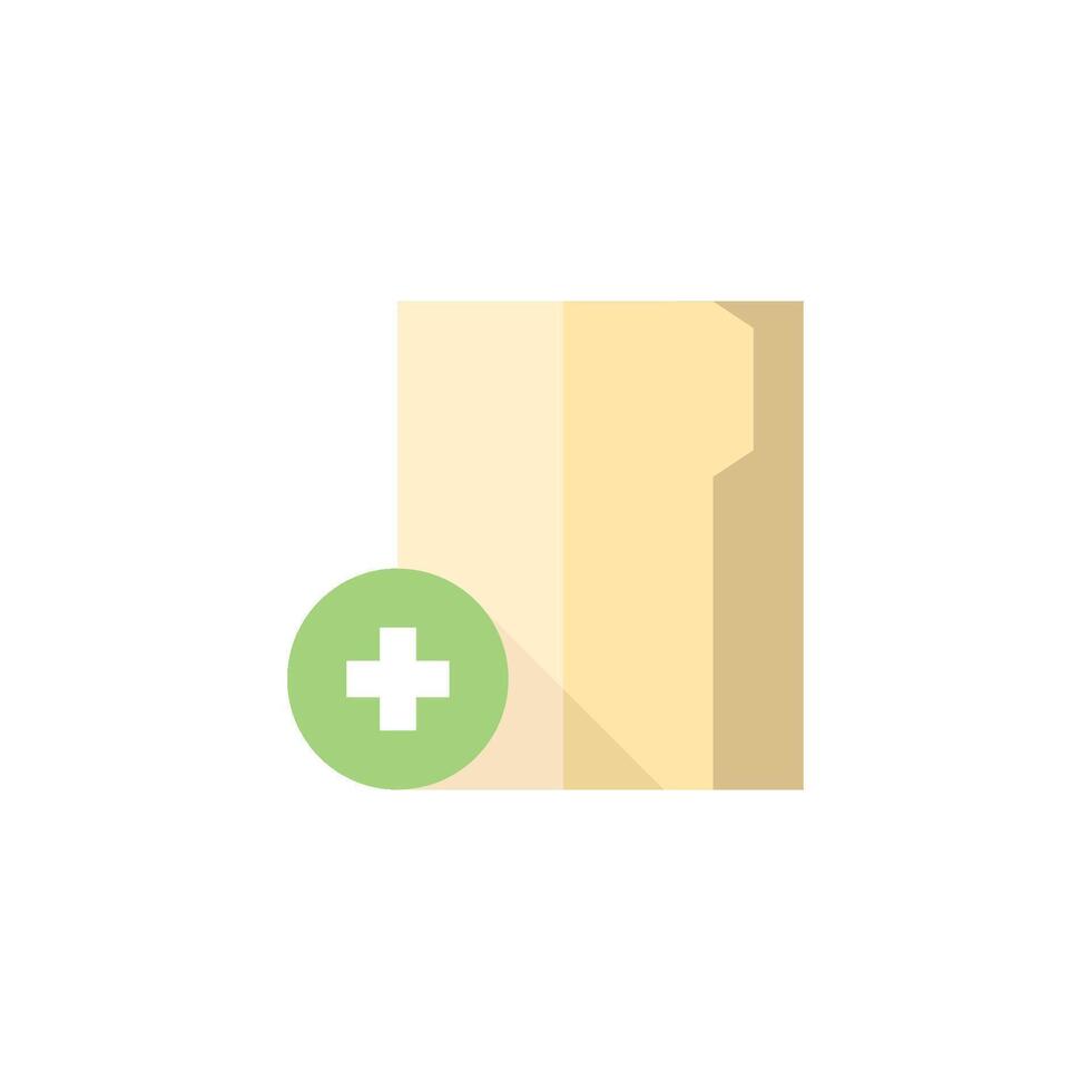 Folder icon in flat color style. Computer office files binder add vector