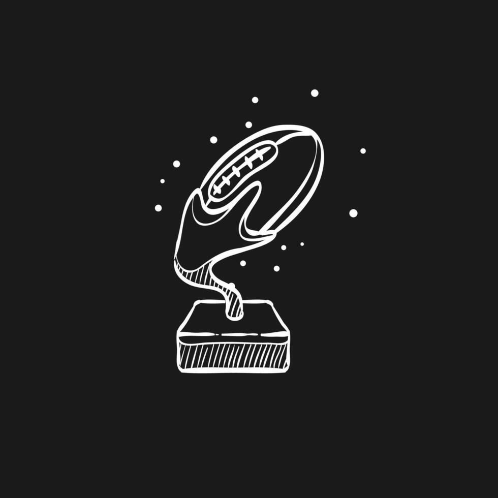 American football trophy doodle sketch illustration vector