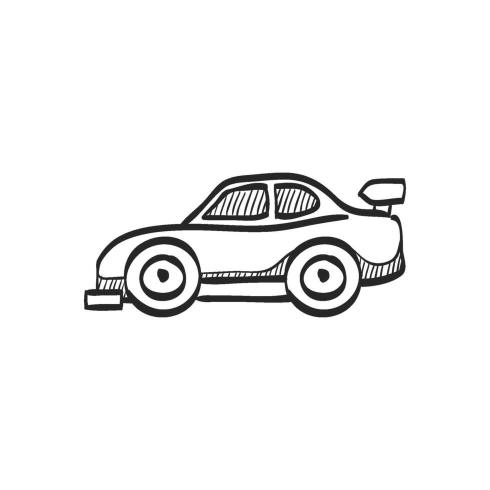 mano dibujado bosquejo icono carrera coche vector