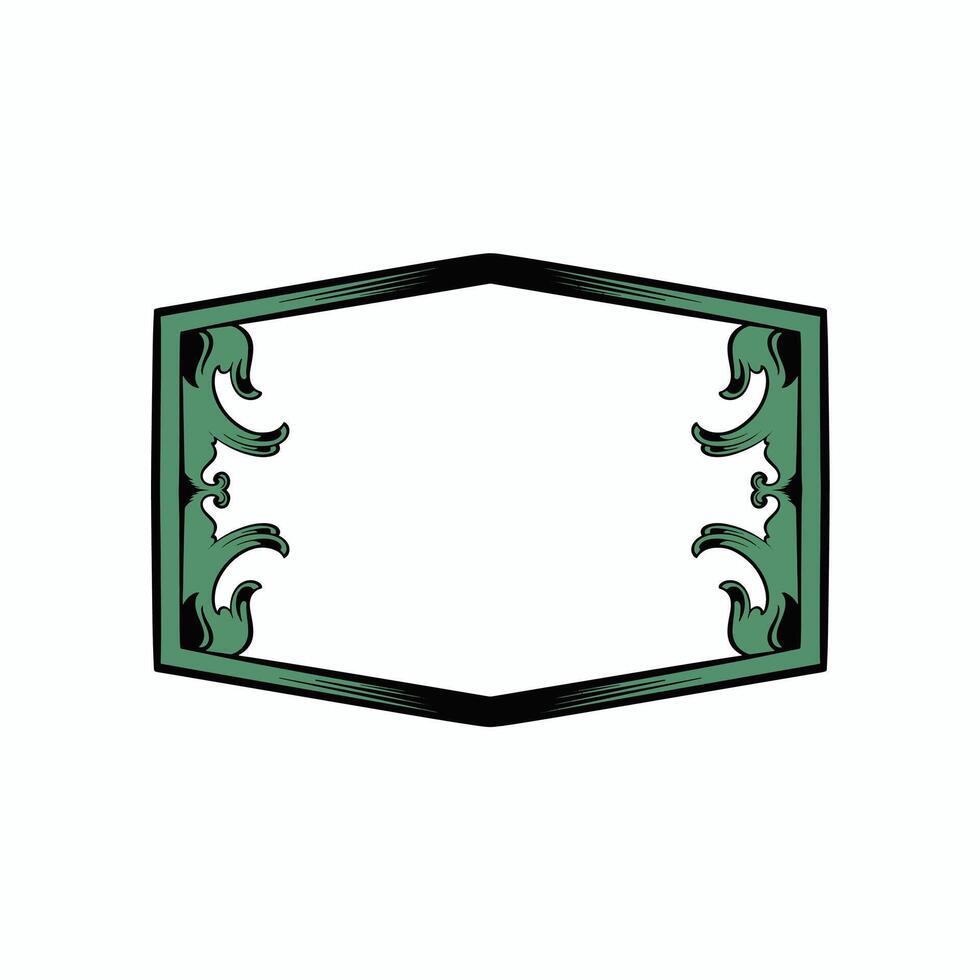 Clásico lujoso título frontera elemento, antiguo victoriano rectángulo con puntas de lanza encabezamiento marco, vector clipart