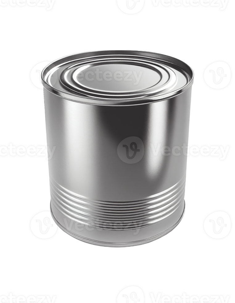 AI generated Shiny Silver Can with a Removable Lid on Transparent Background Created With Generative AI png