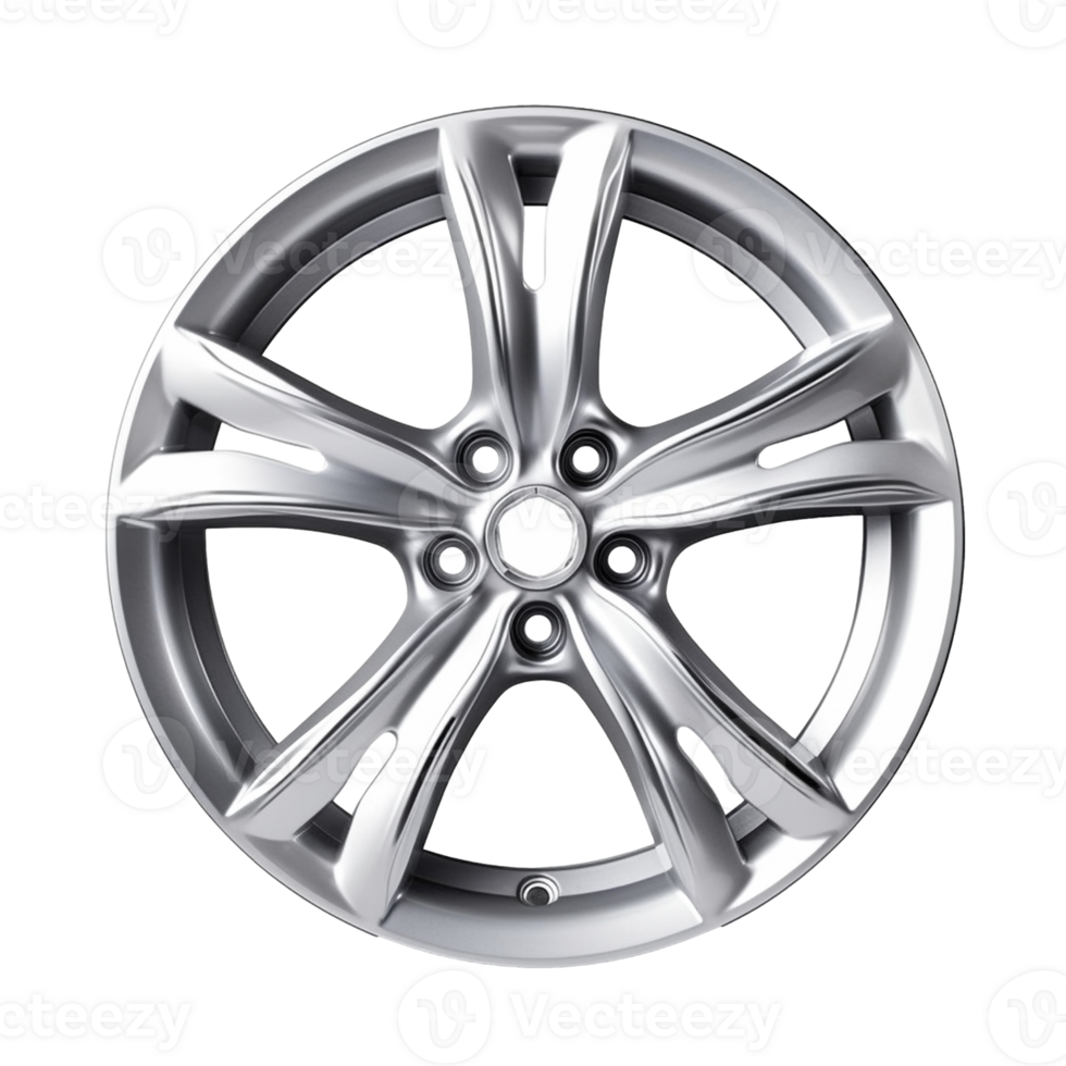 AI generated Modern shiny car rim isolated on transparent background, created with generative AI png