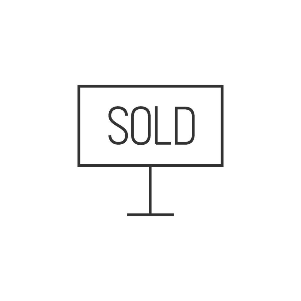 Sold out sign icon in thin outline style vector