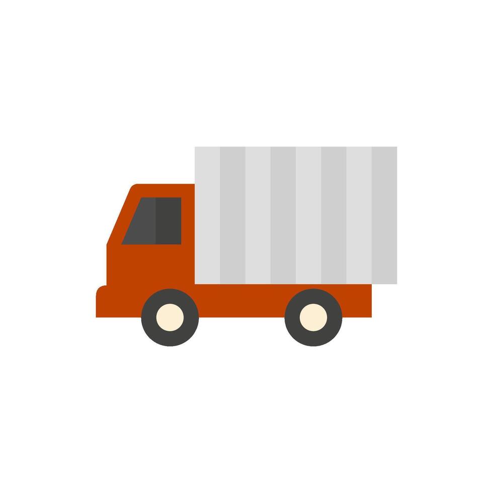 camión icono en plano color estilo. transporte, transporte, logístico entrega vector
