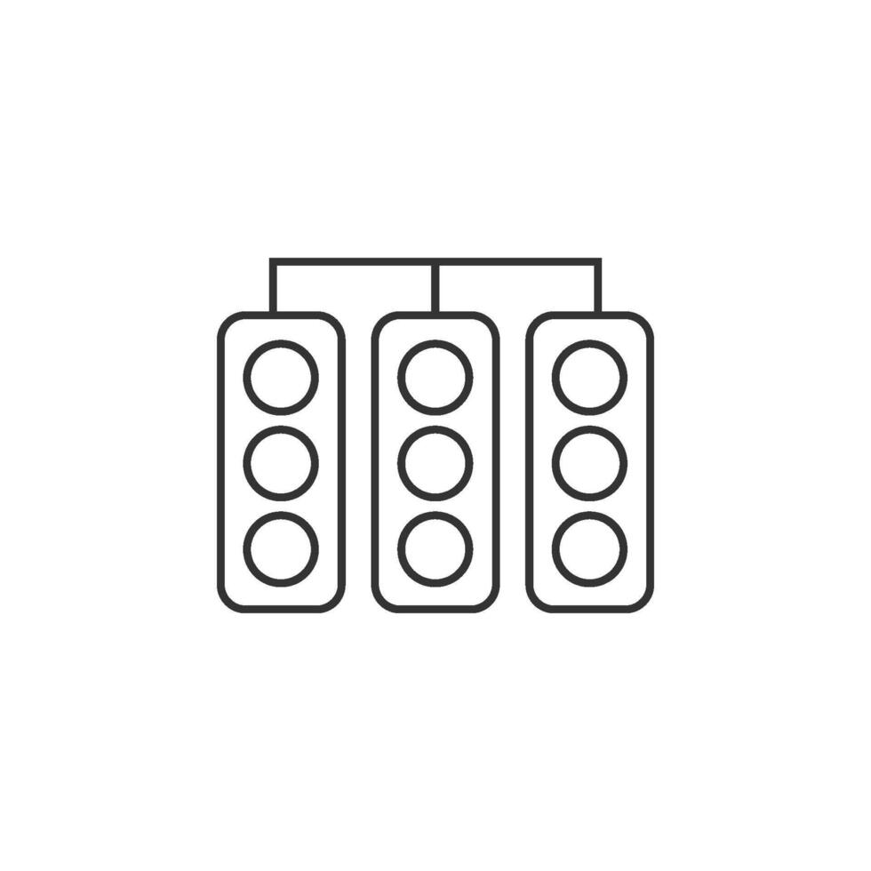 Red light sign icon in thin outline style vector