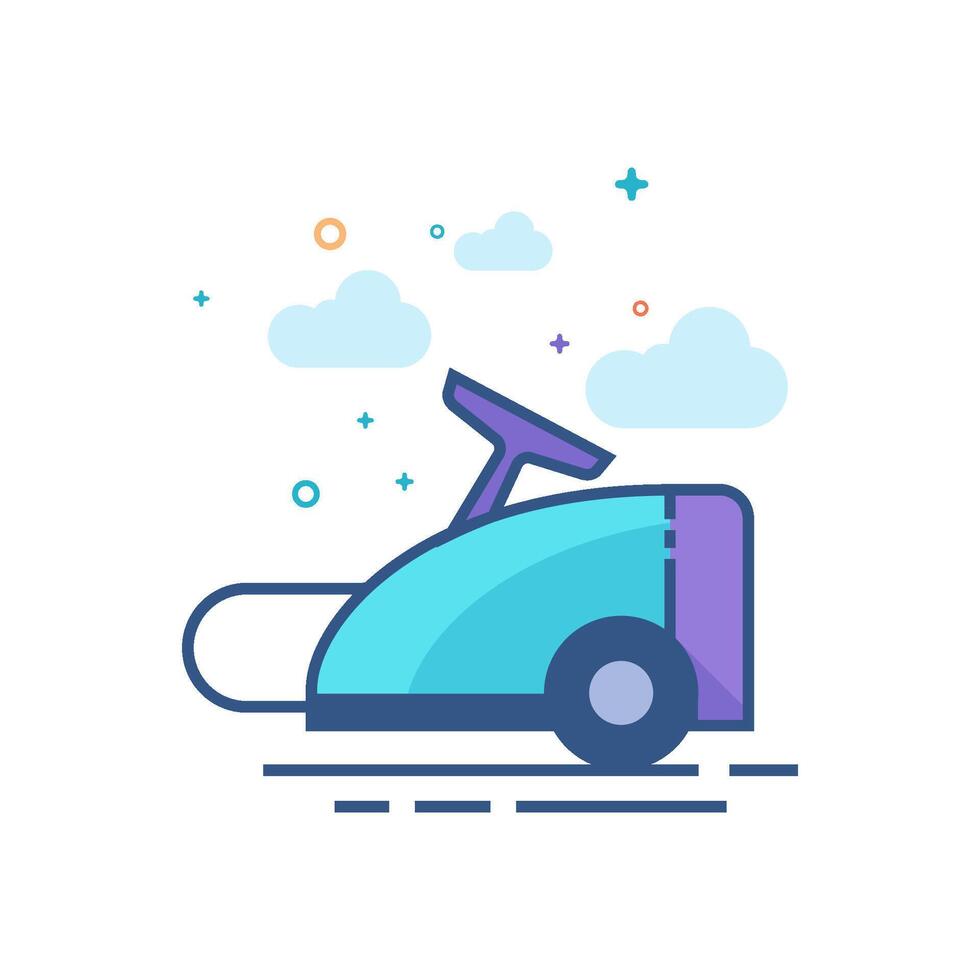 Vacuum cleaner icon flat color style vector illustration