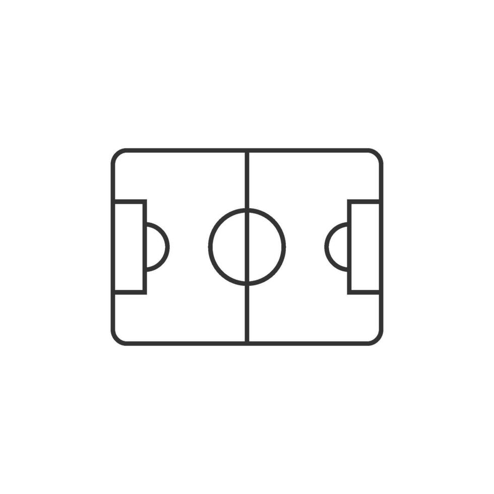 Soccer field icon in thin outline style vector