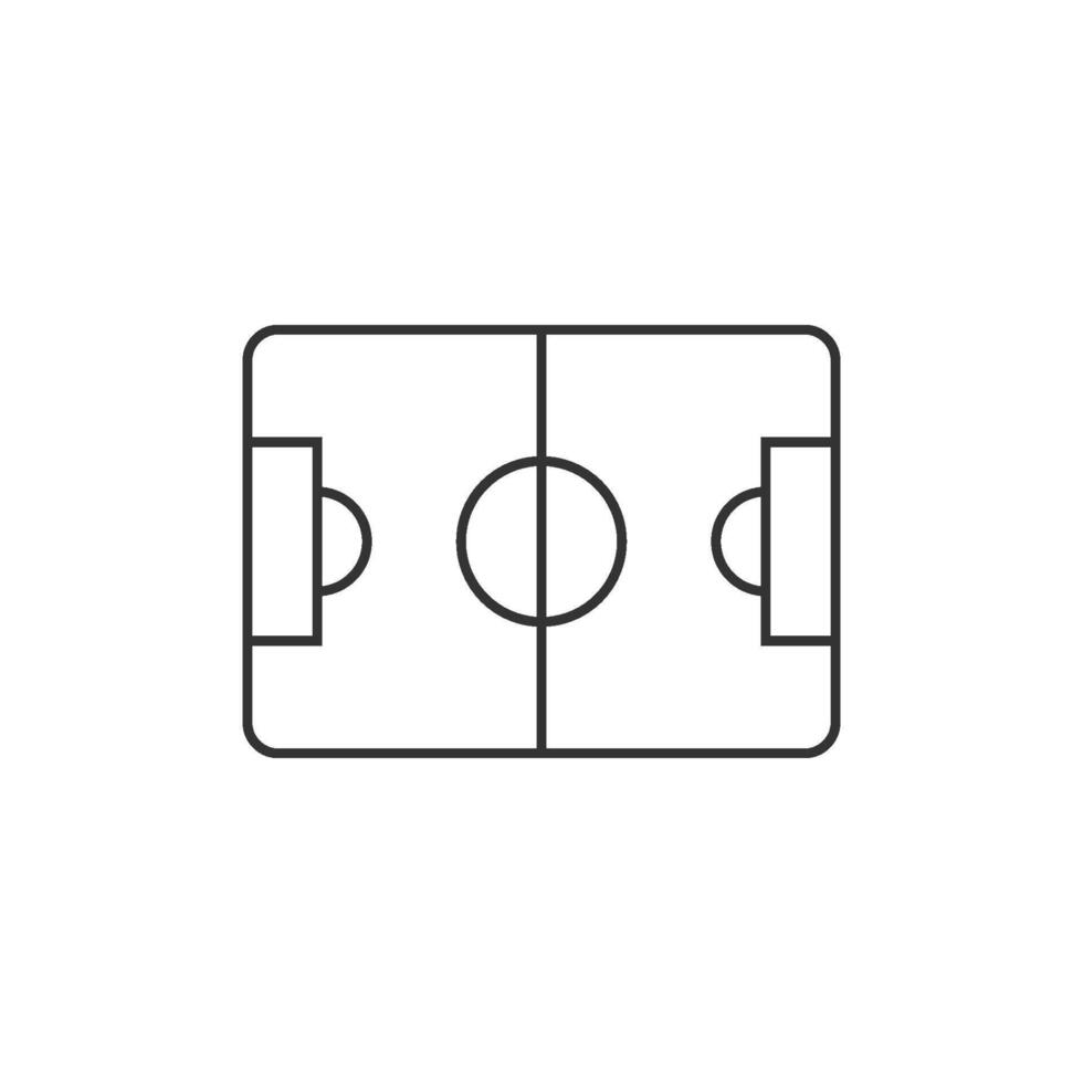 Soccer field icon in thin outline style vector