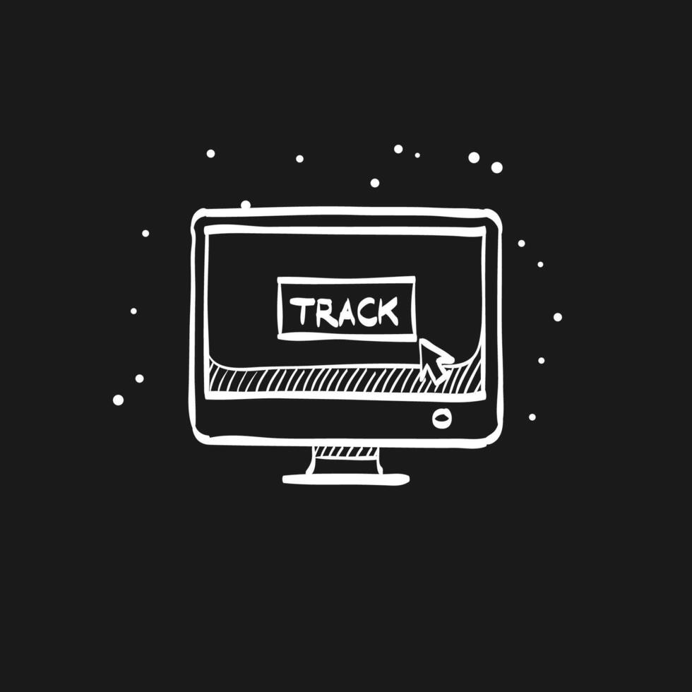 Tracking monitor doodle sketch illustration vector