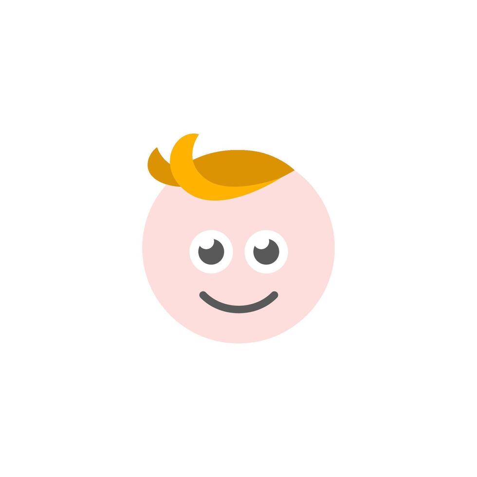 Newborn baby icon in flat color style. Toddler smile happy adorable cute vector
