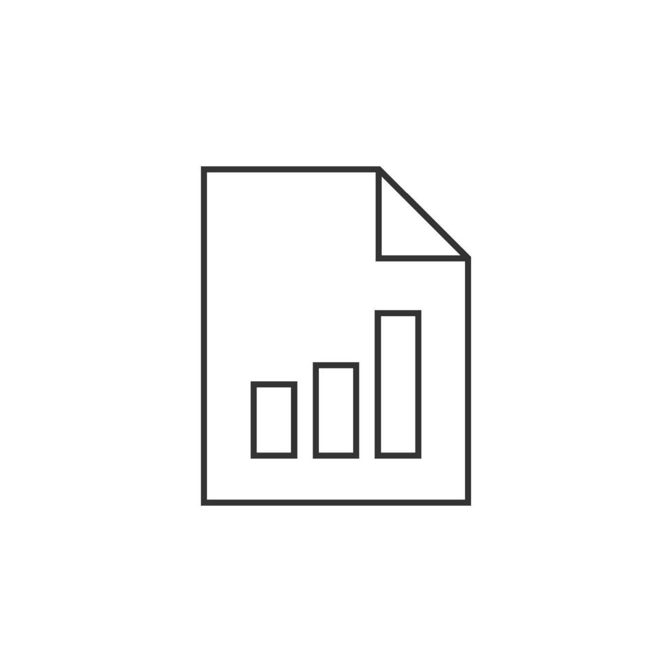 Bar chart icon in thin outline style vector