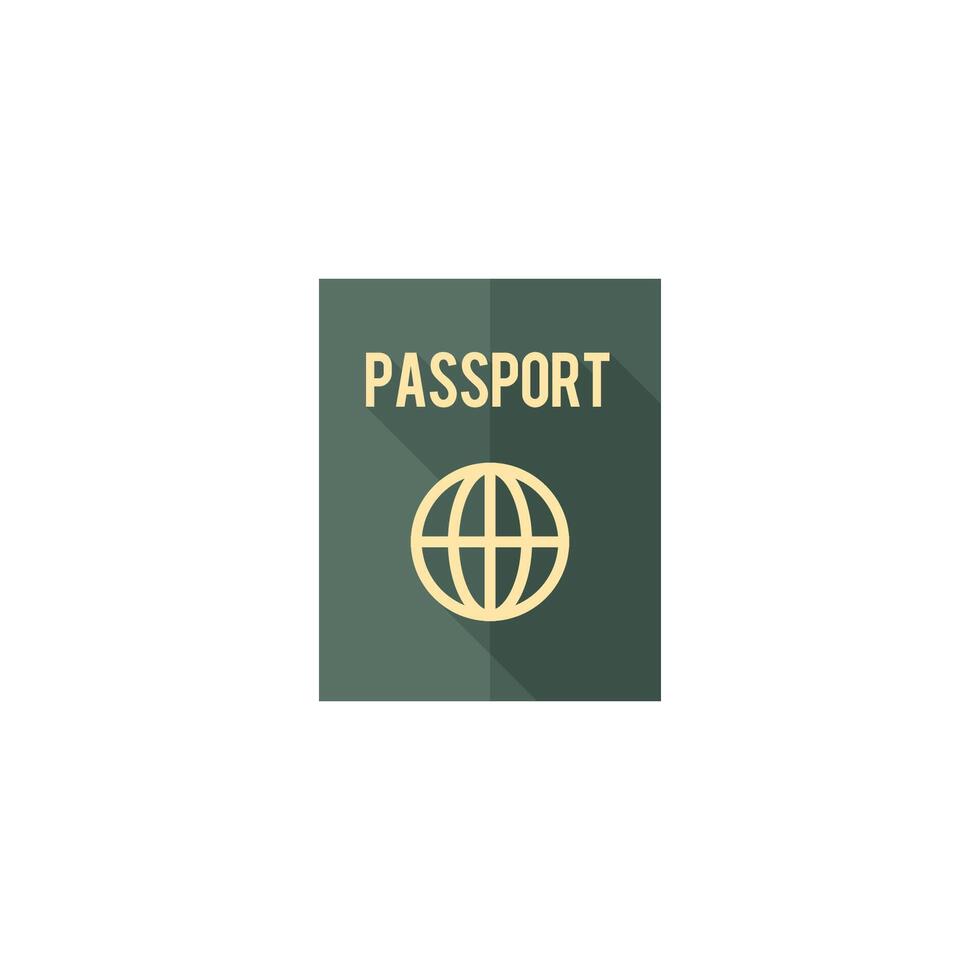 pasaporte icono en plano color estilo. nacionalidad identidad personas identificar vector