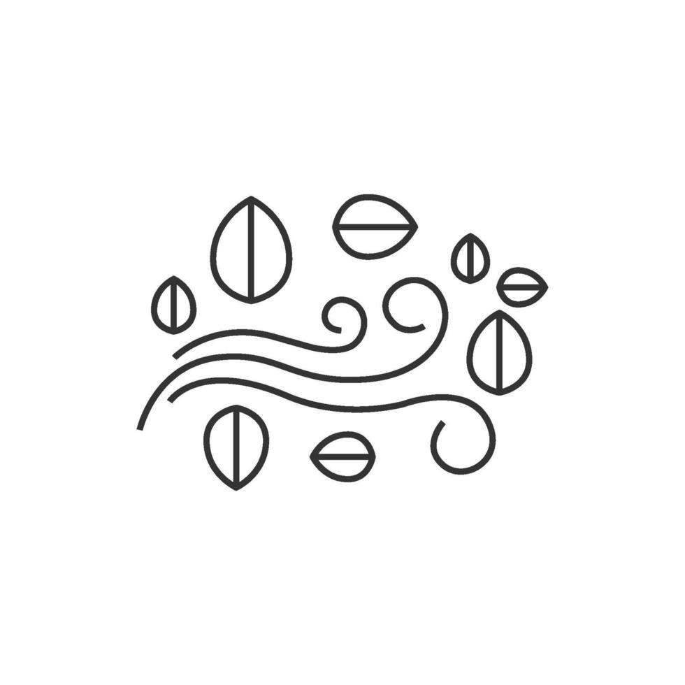 Autumn leaves icon in thin outline style vector