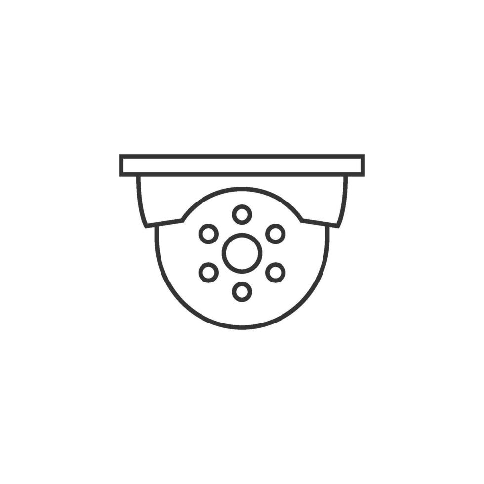 Surveillance camera icon in thin outline style vector