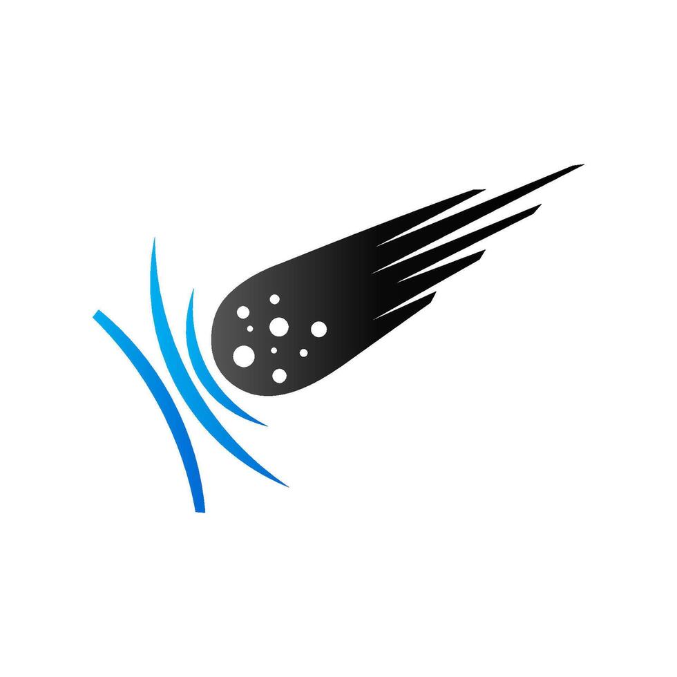 Comet icon in duo tone color. Asteroid space falling vector