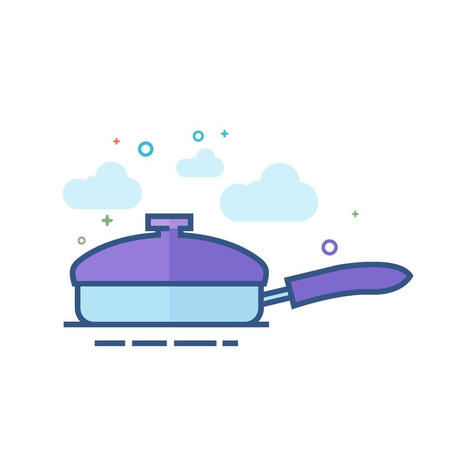 Cooking pan icon flat color style vector illustration