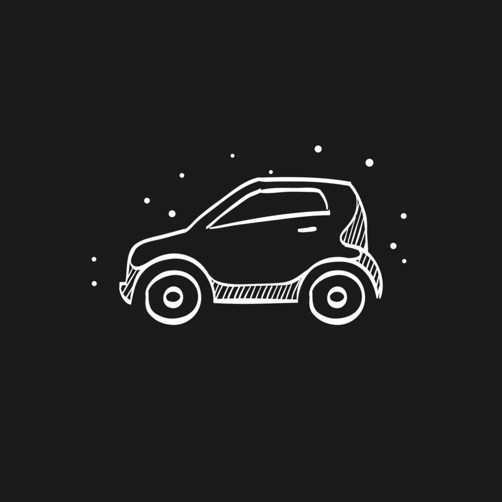 Small car doodle sketch illustration vector