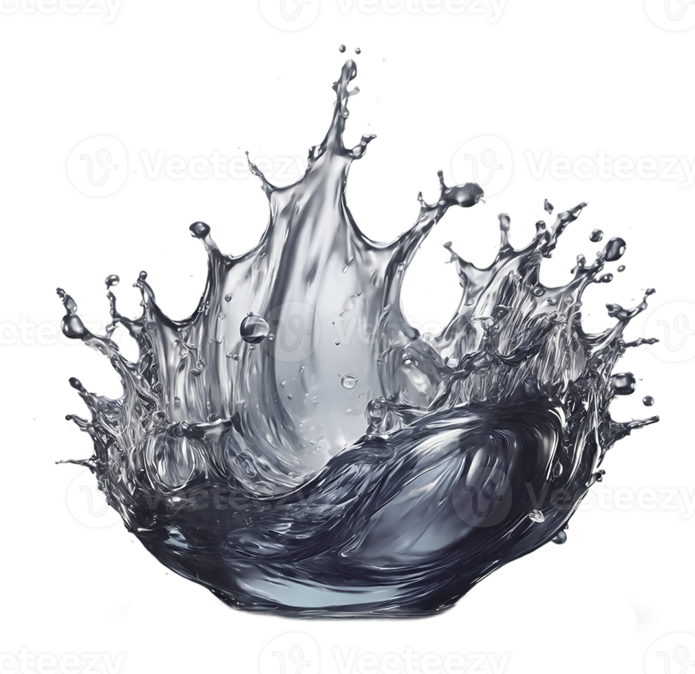 AI generated Water crown splashes and wave swirl with drops png