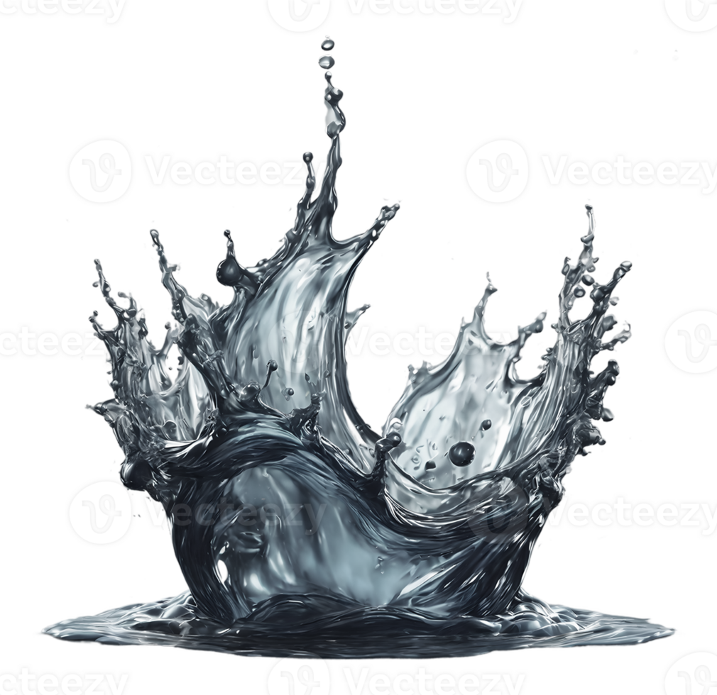 AI generated Water crown splashes and wave swirl with drops png