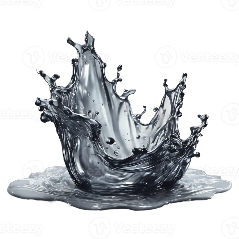 AI generated Water crown splashes and wave swirl with drops png
