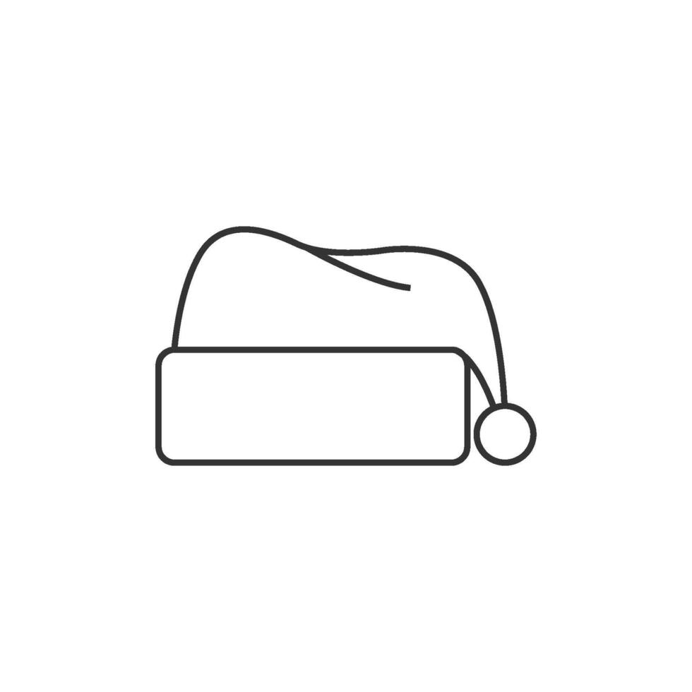 Santa hat icon in thin outline style vector