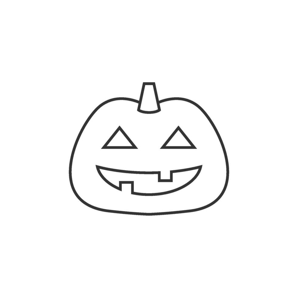 Pumpkin icon in thin outline style vector