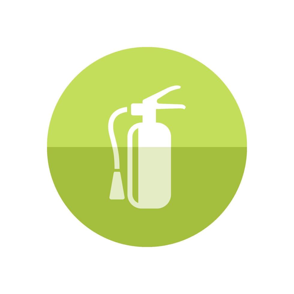 Fire extinguisher icon in flat color circle style. Office equipment building vector