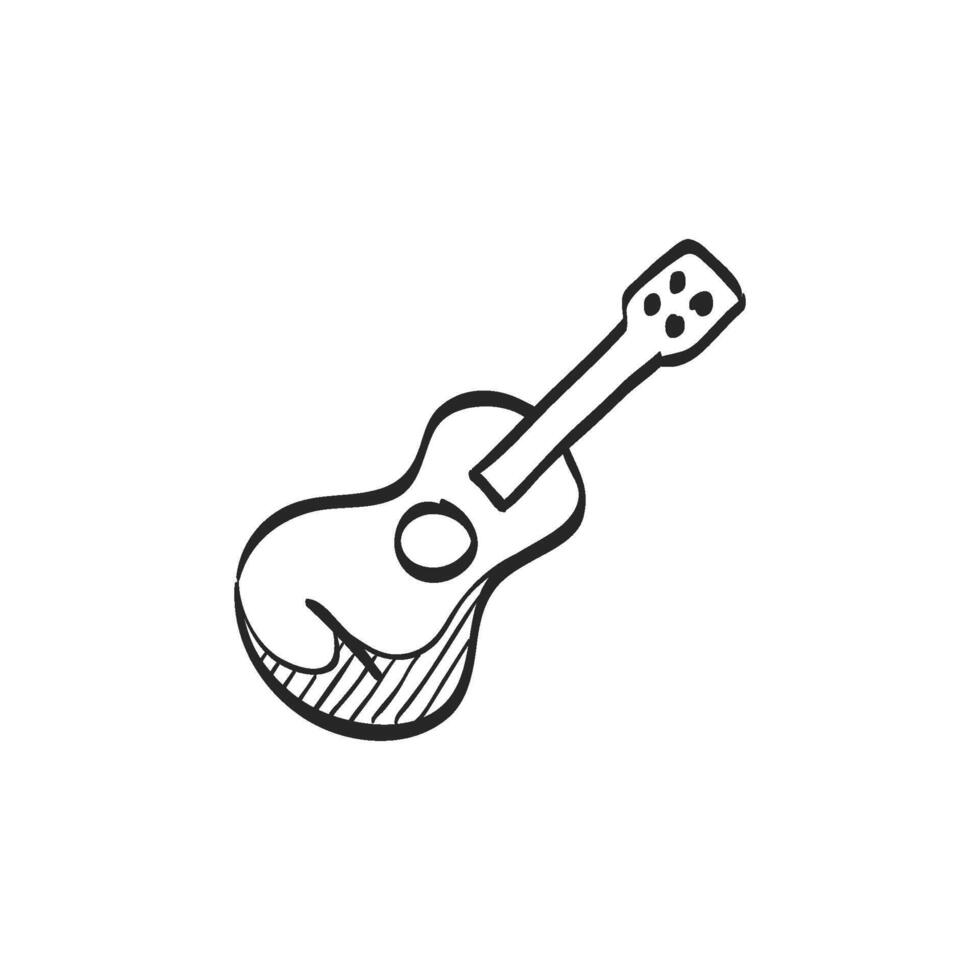 mano dibujado bosquejo icono guitarra vector