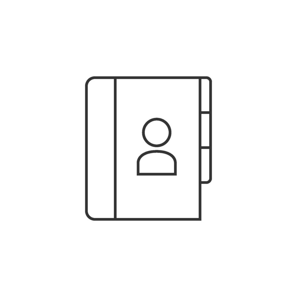 Address book icon in thin outline style vector