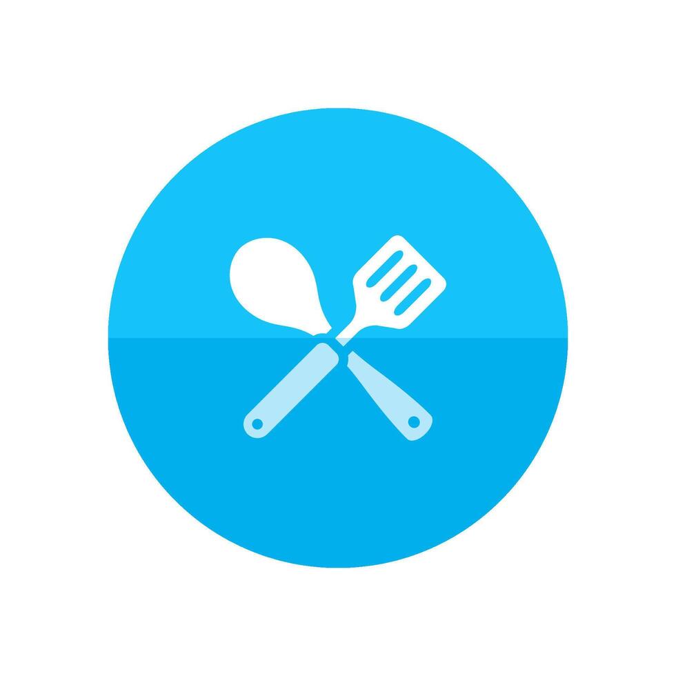 Spatula icon in flat color circle style. Cooking utensil kitchen household vector