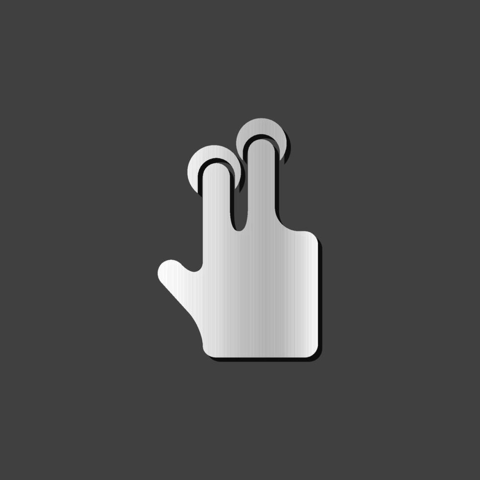 Finger gesture icon in metallic grey color style.Gadget touch pad smart phone laptop vector