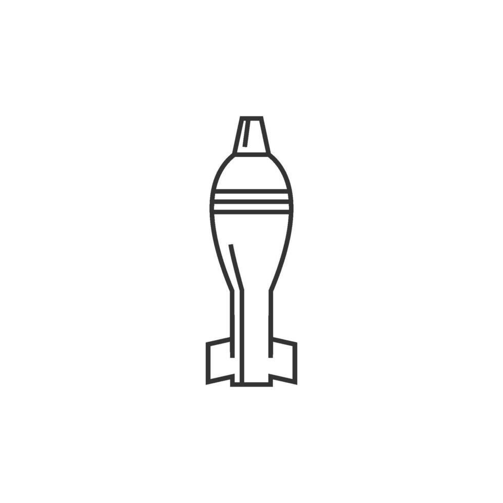 Mortar missile icon in thin outline style vector