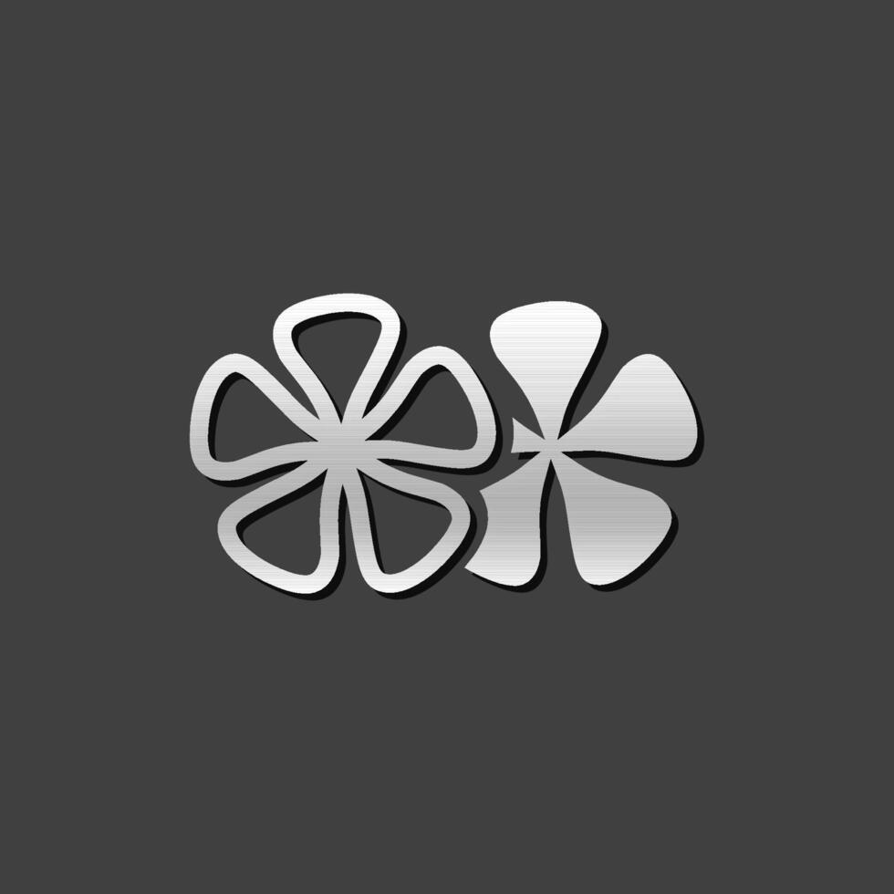 Jasmine flowers icon in metallic grey color style. Spa aromatherapy vector