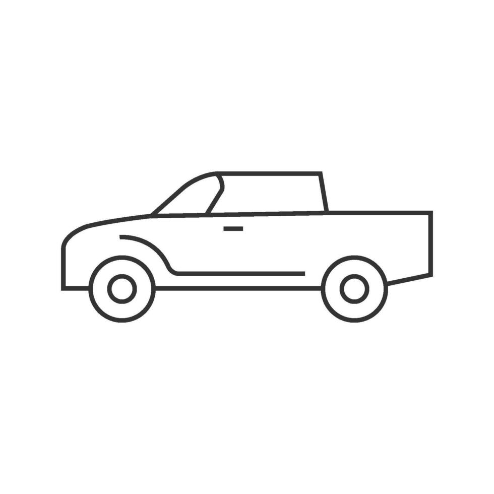Car icon in thin outline style vector